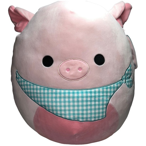 NEW Squishmallows Peter the Cuddly Pig 16” Spring Edition w/ Bandana HTF this Sz - Picture 8 of 8